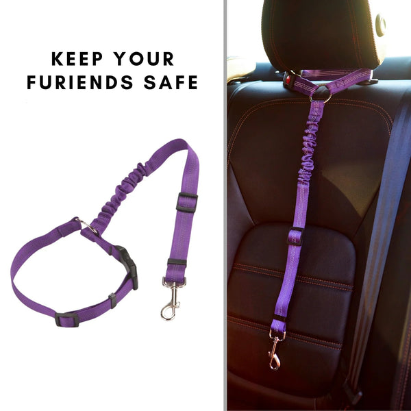 Adjustable Car Headrest Dog Leash – 2-in-1 Safety Harness & Travel Restraint